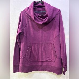 LL Bean Sweatshirt Women’s Medium Petite Cowl Neck Purple Casual Pullover